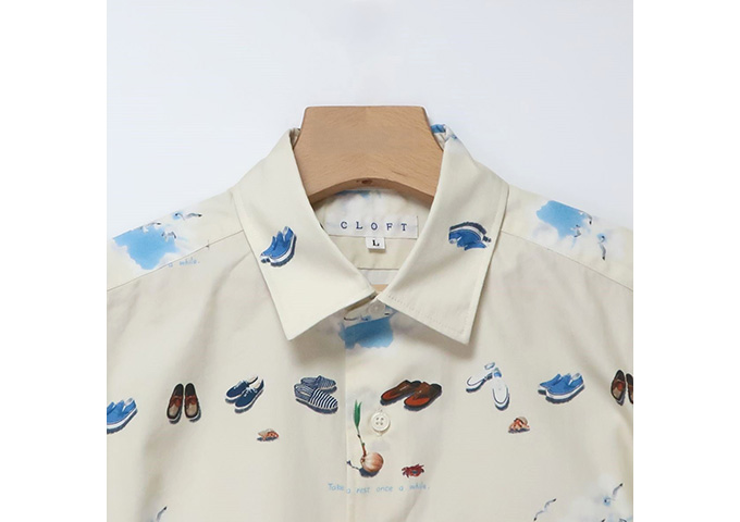 CLOFT/長袖プリントシャツ リゾート柄