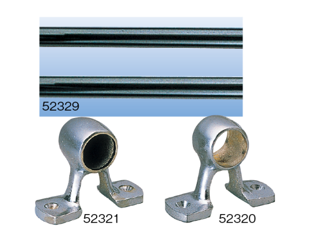 手すり金具 25φパイプ用 貫通 ☆52320